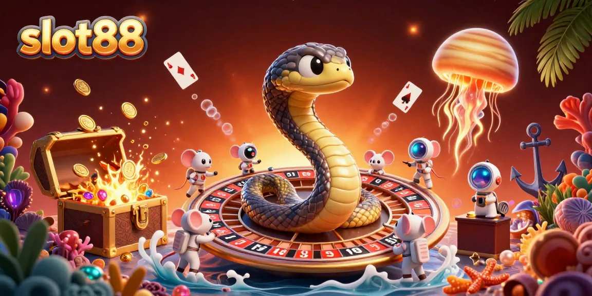 Experience thrilling bets with slot88 as astronaut mice wager on cosmic roulette.