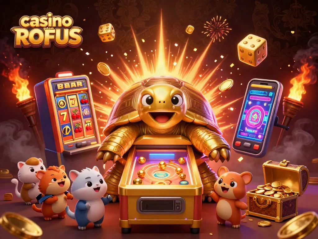 Experience casino uden ROFUS fun with vibrant characters and dynamic gaming elements in this colorful scene.