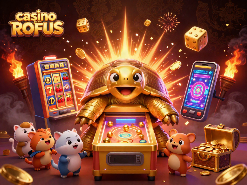 Experience casino uden ROFUS fun with vibrant characters and dynamic gaming elements in this colorful scene.