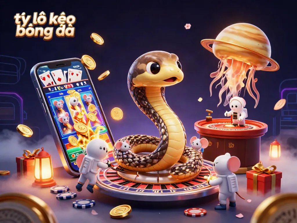 Engage in tỷ lệ kèo bóng đá action with cartoon characters betting on a cosmic roulette.