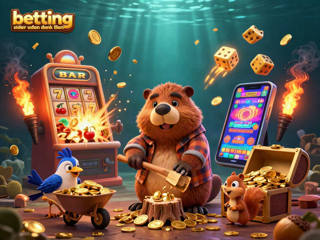 Experience thrilling betting sider uden dansk licens surrounded by cartoon characters and casino elements.