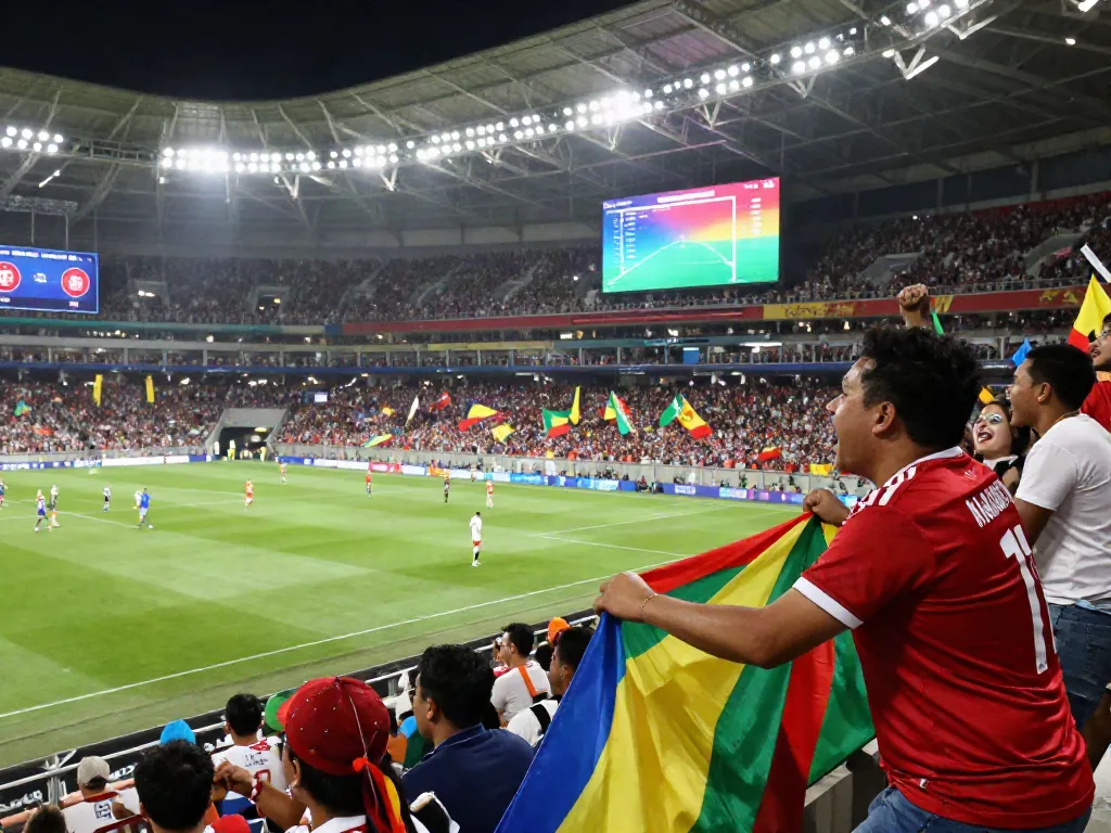 Exciting soccer fan experience at a live bóng đá xoilactv match in a vibrant stadium setting.