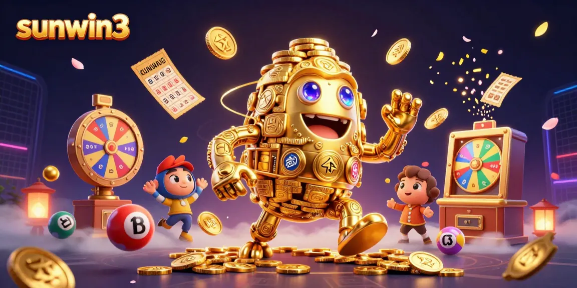 Enjoy thrilling gameplay at sunwin3 with vibrant lottery elements and a dynamic 3D golden golem.
